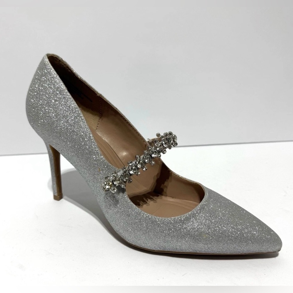 BCBGeneration Womens Branda Pump Heels Silver Size 6.5 M
